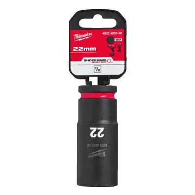 Nástrčná hlavice 1/2" Milwaukee Shockwave™ Impact Duty 22 mm, rázová, prodloužená 4932480340