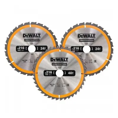 Sada 3ks pilových kotoučů 216x30mm (2xDT1952, 1xDT1953) DeWALT DT1962 DT1962