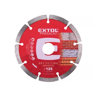 EXTOL PREMIUM Kotouč diamantový řezný segmentový, 125x22,2mm, suché řezání 108712