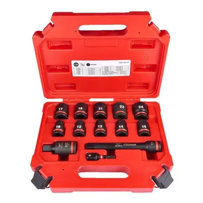 Milwaukee Průmyslové hlavice Shockwave 1/2" HEX sada 13ks, 10-24mm krátké 4932480456