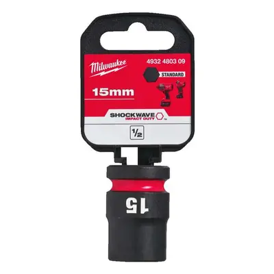 Nástrčná hlavice 1/2" Milwaukee Shockwave™ Impact Duty 15 mm, rázová, krátká 4932480309