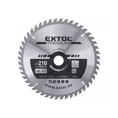 EXTOL PREMIUM Kotouč pilový s SK plátky 210x2,6x25,4mm, 48T 8803235