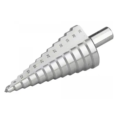 EXTOL PREMIUM Vrták stupňovitý, ∅ 6-39mm, stupňování po 3mm, 12 otvorů, stopka ∅ 12mm, délka 101