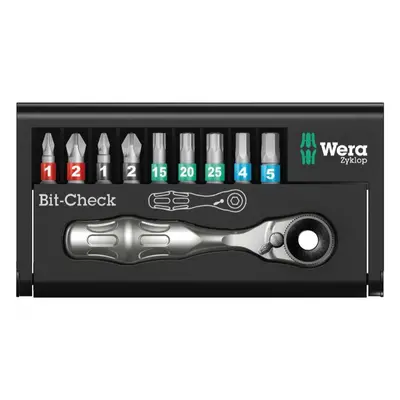 Wera 057418 Bity a ráčna 1/4" Bit-Check 10 Zyklop Mini BiTorsion 1 (Sada 10 dílů) 05057418001