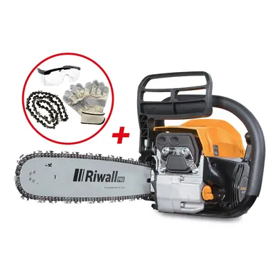 Riwall PRO RPCS 5140 SET řetězová pila s benzinovým motorem 49 ccm + náhradní řetěz + rukavice +