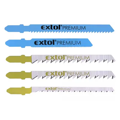 EXTOL PREMIUM Plátky do přímočaré pily-mix, sada 5ks, Bi-metal, HSS, HCS 8805100