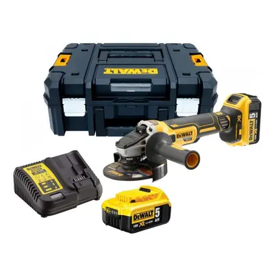 Akumulátorová úhlová bruska bezuhlíková 125mm DeWalt DCG405P2, 2x 5,0 Ah + kufr DCG405P2