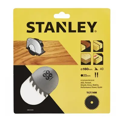 Pilový kotouč TCT/HM pro příčné řezy 160 x 20 mm, 40 zubů Stanley STA13255 STA13255