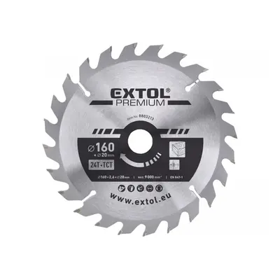 EXTOL PREMIUM Kotouč pilový s SK plátky 160x2,0x20mm, 24T 8803213