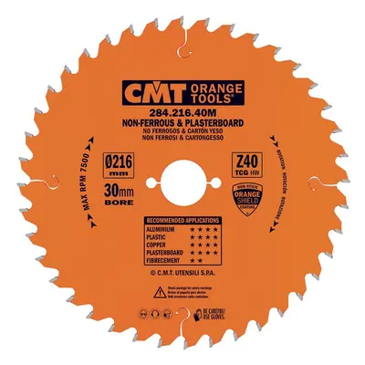 CMT Orange Tools CMT Orange Pilový kotouč na neželezné kovy a plasty - D216x2,6 d30 Z40 HW 284.2