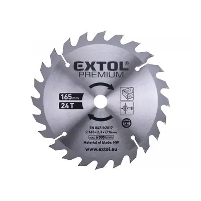 EXTOL Kotouč pilový s SK plátky, 165x1,4x16mm, 24T 8891822A