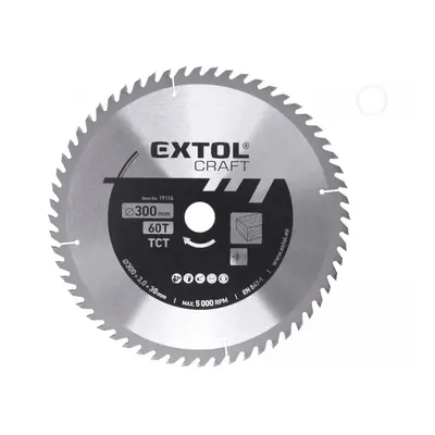 EXTOL CRAFT Kotouč pilový s SK plátky, 300x2,0x30mm, 60T 19116