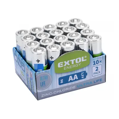 EXTOL LIGHT Baterie zink-chloridové, 20ks, 1,5V AA (R6) 42003