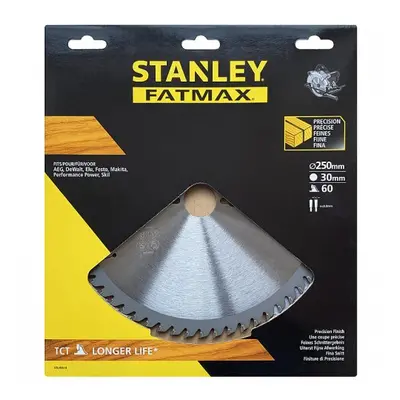 Pilový kotouč TCT/HM brousitelný pro příčné řezy 250 x 30 mm, 60 zubů Stanley STA15610 STA15610