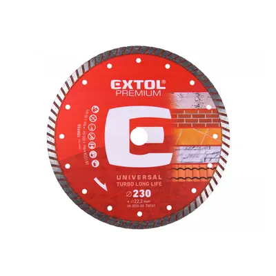 EXTOL PREMIUM Kotouč diamantový řezný turbo plus, 230x22,2mm 8803035