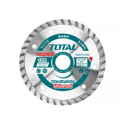 TOTAL Kotouč diamantový řezný, Turbo, suché i mokré řezání, 230cm, 230x22,2mm, dělený segment 7,