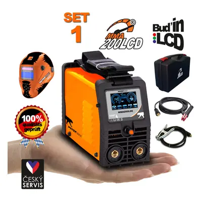 PANTERMAX MMA200LCD invertorová svářečka MMA/TIG + Kabely 2m + Kukla + Plastový Kufr PMMMA200LCD