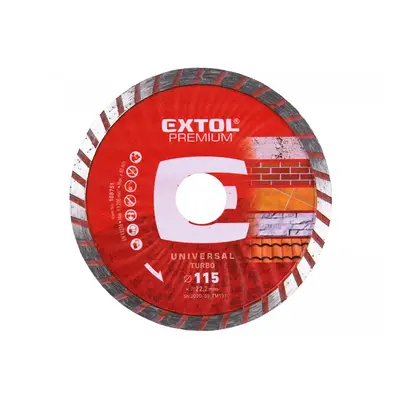 EXTOL PREMIUM Kotouč diamantový řezný turbo, 115x22,2mm, suché i mokré řezání 108751