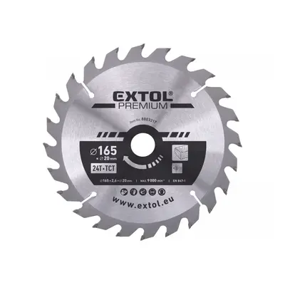 EXTOL PREMIUM Kotouč pilový s SK plátky 165x2,0x20mm, 24T 8803217