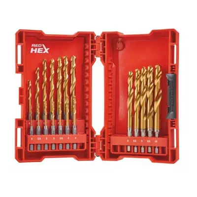 Milwaukee SHOCKWAVE™ HSS-G TiN Red Hex set vrtáků - 19ks 48894760