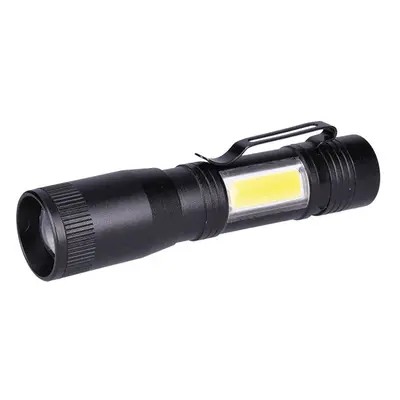 Solight LED kovová svítlna 3W + COB, 150 + 60lm, AA, černá WL115