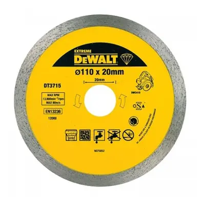 Dia kotouč pro řezačku obkladů DWC410 na řezání žuly 110x20mm DeWALT DT3715 DT3715