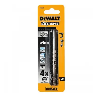 Vrták do kovu HSS-E COBALT 4,0x75mm (2ks) DeWALT DT4904 DT4904