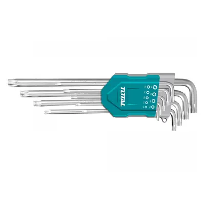 TOTAL L-klíče TORX, sada 9ks, 10-50mm, prodloužené, CrV, industrial THT106392