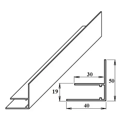 LANIT PLAST AL okrajový F-profil 16 mm, délka 6 m LG2592 LG2592