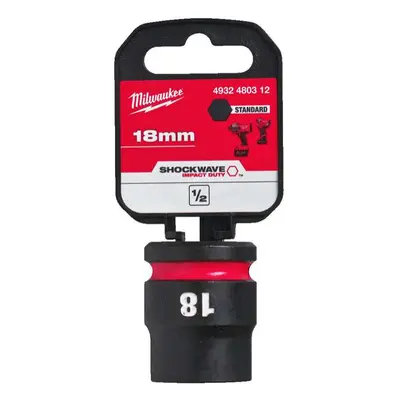 Nástrčná hlavice 1/2" Milwaukee Shockwave™ Impact Duty 18 mm, rázová, krátká 4932480312