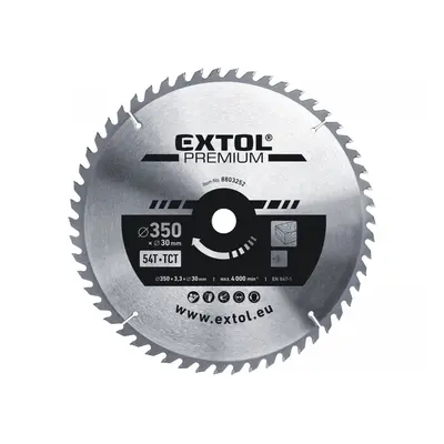 EXTOL PREMIUM Kotouč pilový s SK plátky 350x2,5x30mm, 54T 8803252