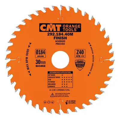 CMT Orange Tools CMT Orange Pilový kotouč pro elektronářadí, finální řez - D184x2,6 d30 Z40 HW C