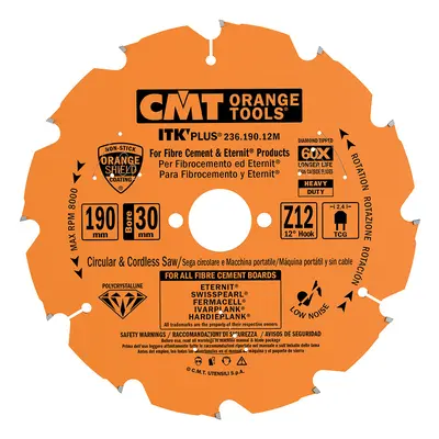 CMT Orange Tools CMT ITK Diamantový pilový kotouč na cementotřískové desky - D165x1,8 d20(+15,87