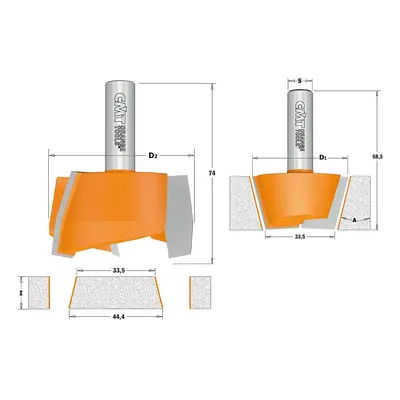 CMT Orange Tools CMT C981 Sada vyspravovací na CORIAN 2ks, S=12mm,D=47,5mm C98154111