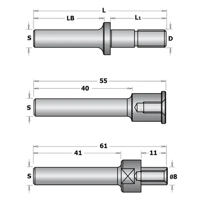 CMT Orange Tools CMT C924 Trn talířové frézy s podložkami - S=12, D=M8, L1=47 C92413000