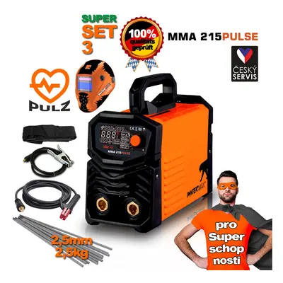 PANTERMAX MMA215pulse invertorová svářečka MMA/TIG SET 3 SUPER SCHOPNOSTI Edice PMMMA215pulse_S0