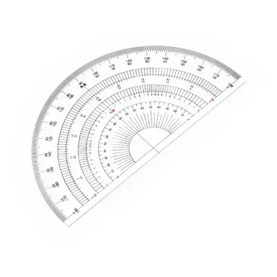 Půlkruhový úhloměr DRAPAS z čirého akrylátu 180° - průměr 150 mm 7650