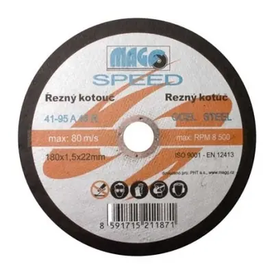 Řezný kotouč na kov 180x1,5x22mm MAGG SPEED RKQS18015220