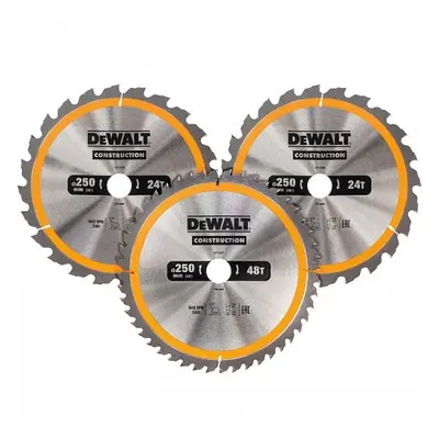 Sada 3ks pilových kotoučů 250x30mm (2xDT1956, 1xDT1957) DeWALT DT1963 DT1963