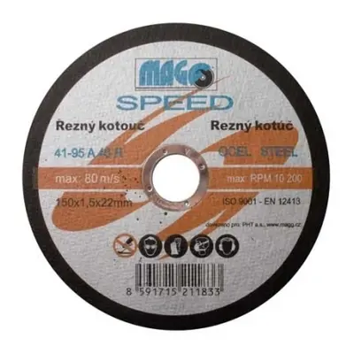 Řezný kotouč na kov 150x1,5x22mm MAGG SPEED RKQS15015220