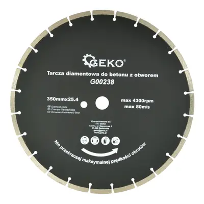 Kotouč diamantový řezný segmentový GEKO, 350x8x25,4mm G00238