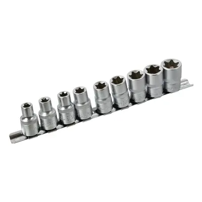 10x sada nástrčných hlavic E10-24, 1/2" torx na liště GEKO(20) G10160