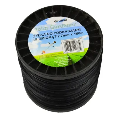 Struna do sekačky černá, 2,7mm, 100m, sedmihran, nylon GEKO G73990