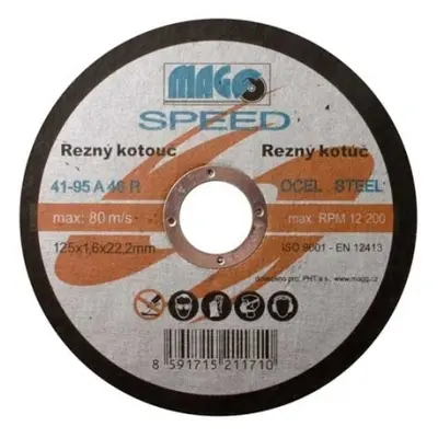 Řezný kotouč na kov 125x1,6x22mm MAGG SPEED RKQS12516220