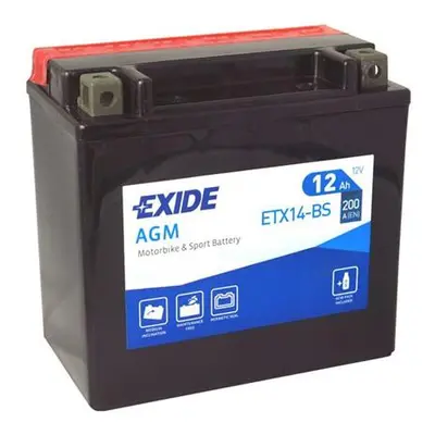 Baterie motocyklová 12V/12Ah EXIDE ETX14-BS 04250746