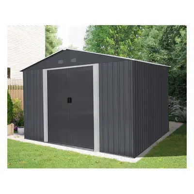 Riwall PRO RMSA 8x10 Anthracite zahradní domek kovový 3 x 2,4 m se sedlovou střechou antracit SD