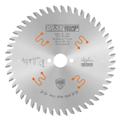 CMT Orange Tools CMT CHROME Pilový kotouč na lamino a kompozity - D160x2,2 d20 Z48 HW C28176048H