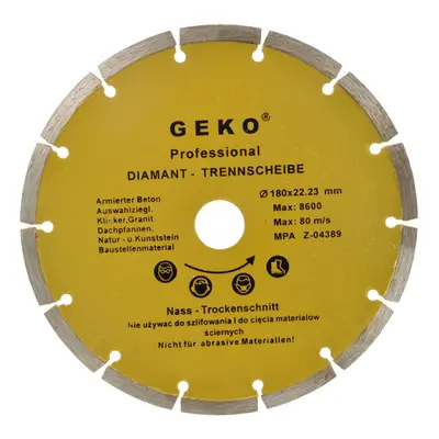 Kotouč diamantový řezný segmentový GEKO, 180x8x22mm G00252