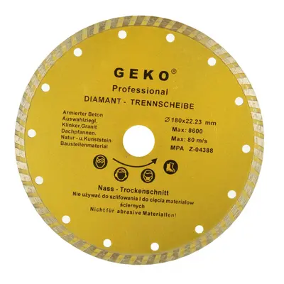 Kotouč diamantový řezný GEKO, TURBO, 180x8x22mm G00262