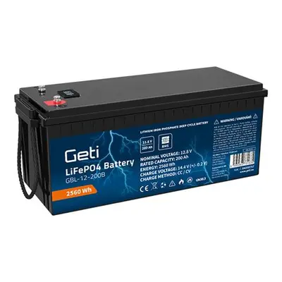 Baterie LiFePO4 12,8V 200Ah GETI GBL-12-200B Bluetooth+displej 04250757